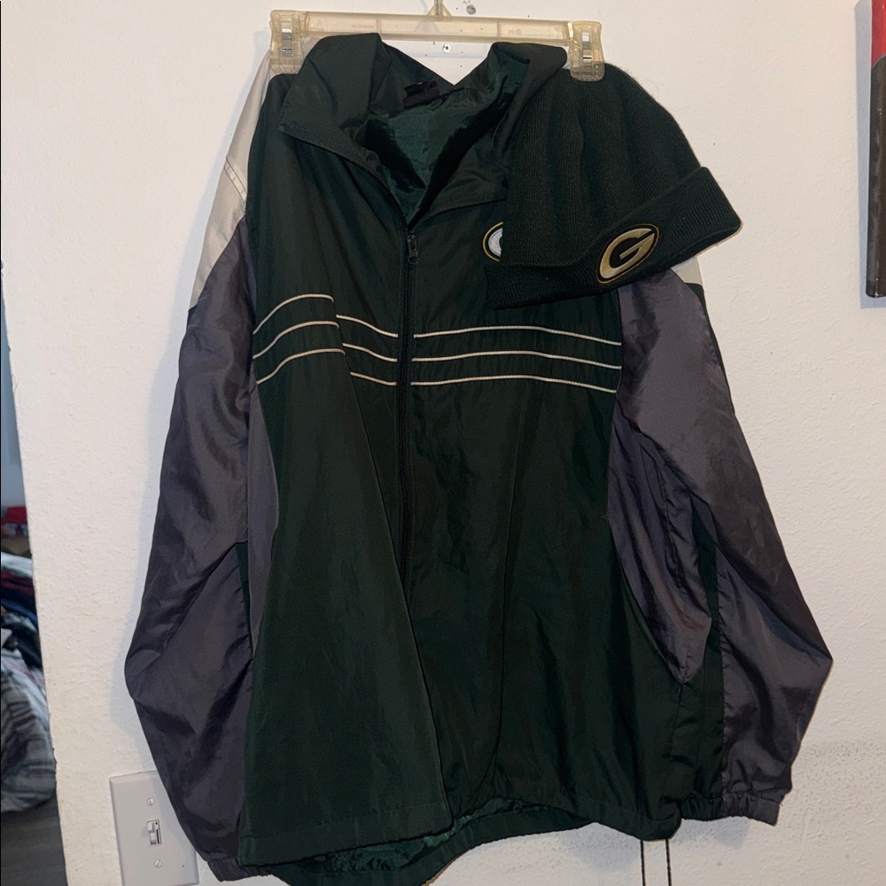 Reebok NFL Green Bay Packers Reebok SI Jacket Men Large Green Nylon